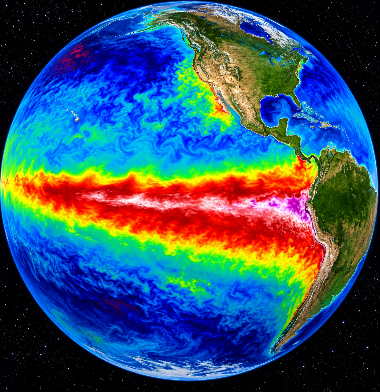 Atmospheric ocean visual representing El Niño